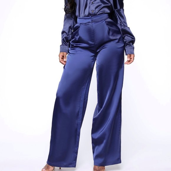satin flare pants